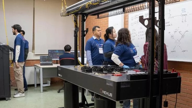 The newly uncovered Quantum Testbed laboratory at the University of Naples Federico II.